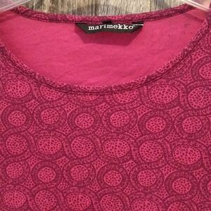 VINTAGE Marimekko Women's Pink Purple T-shirt Made in Estonia